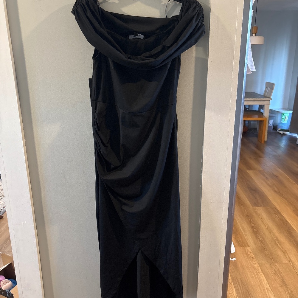 Black wedding guest dress
